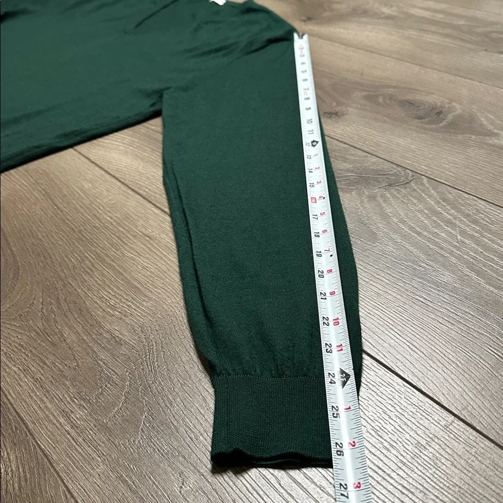 Trillion Estivo Cashmere Silk‎ Lightweight V-Neck Long Sleeve Sweater Green XL